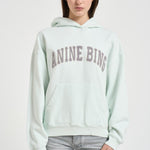 Felpa donna con cappuccio verde pastello 11858 GEE1GREEN ANINE BING 