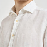Camicia uomo in lino bianca J66TNP UA1 ACCADEMIE TESSILI 