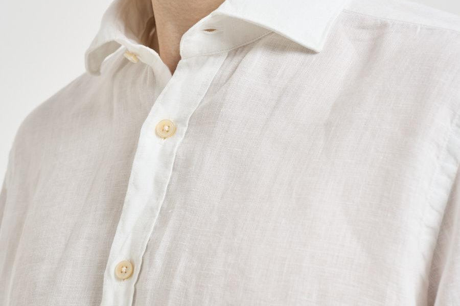 Camicia uomo in lino bianca J66TNP UA1 ACCADEMIE TESSILI 