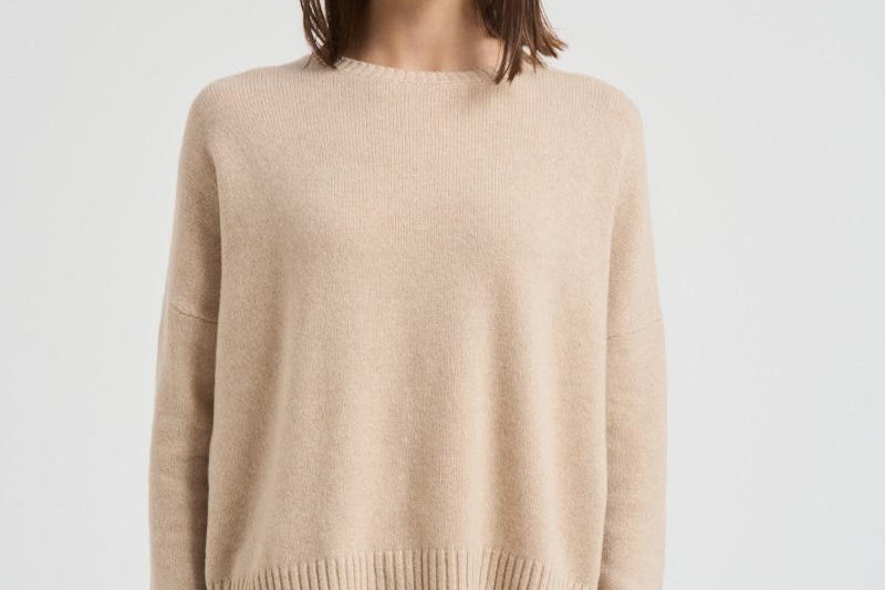 Maglione donna girocollo beige AMELIE 02ORGANIC KUJTEN 