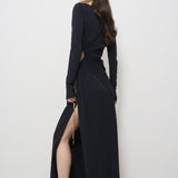 Abito donna lungo Octavia Dress nero 625SS6629O BLACK DANAME 