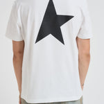 T-shirt uomo bianca con logo frontale nero GMP01220 P00087910283 GOLDEN GOOSE 