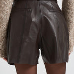 Bermuda donna in pelle marrone scuro D210595S MACIOCK086MORO P.a.r.o.s.h. 