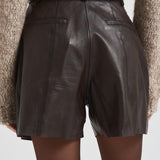 Bermuda donna in pelle marrone scuro D210595S MACIOCK086MORO P.a.r.o.s.h. 