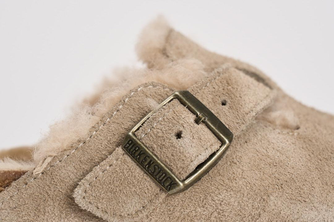 Scarpa donna Boston con pelliccia di agnello taupe 1028299 TAUPE BIRKENSTOCK 