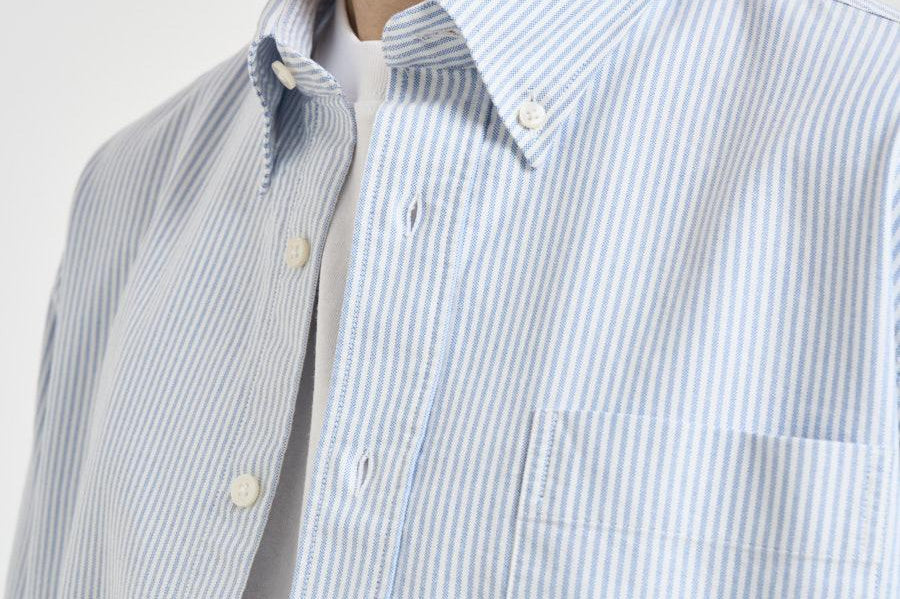 Camicia uomo in cotone a righe celeste e bianche 751271W A13 SEBAGO 
