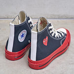 Converse x Comme des Garçons PLAY Chuck 70 High Red Sole K124 BLACK COMME DES GARCON PLAY 