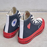 Converse x Comme des Garçons PLAY Chuck 70 High Red Sole K124 BLACK COMME DES GARCON PLAY 