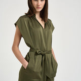 Abito donna chemisier verde militare 31325 0328LAUREL GREEN FILIPPA K 