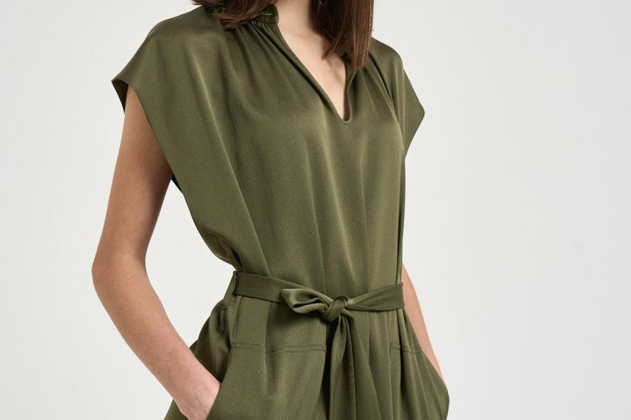 Abito donna chemisier verde militare 31325 0328LAUREL GREEN FILIPPA K 