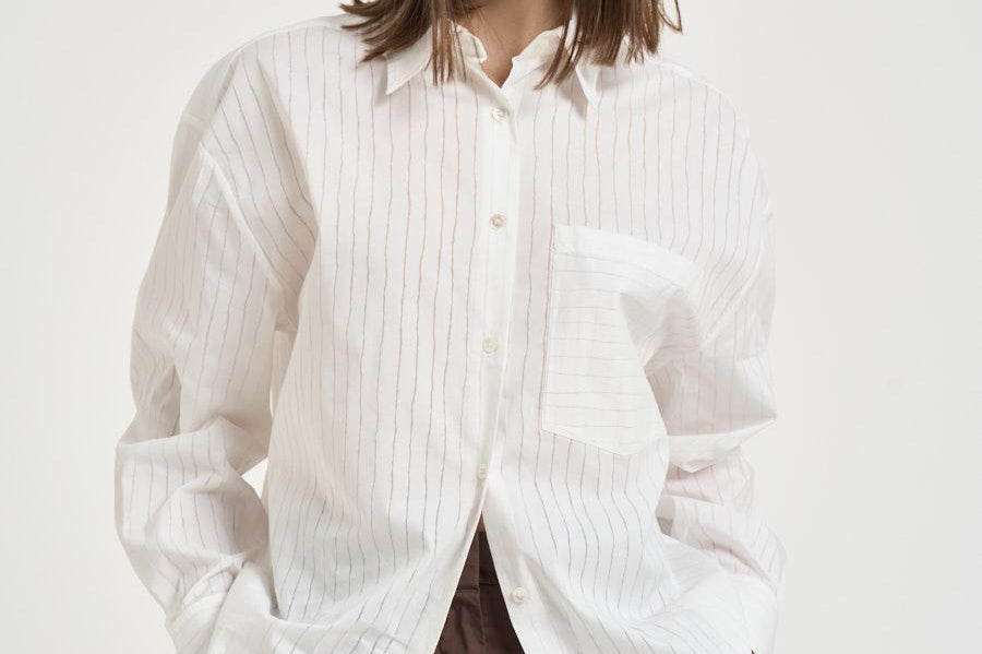 Camicia donna a  righe bianca BLUM PORCELAIN IRO 