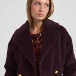 Cappotto in alpaca e lana donna SHEILA E30004BORDEAUX TAGLIATORE 