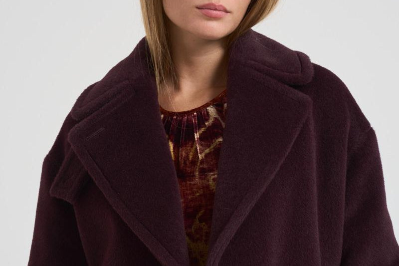 Cappotto in alpaca e lana donna SHEILA E30004BORDEAUX TAGLIATORE 