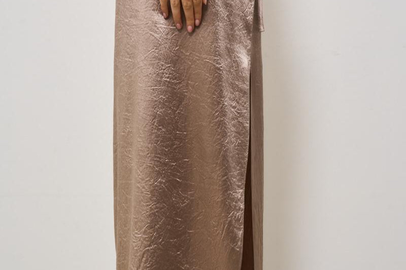 Gonna donna lunga satinata tortora 31125 8934 FILIPPA K 