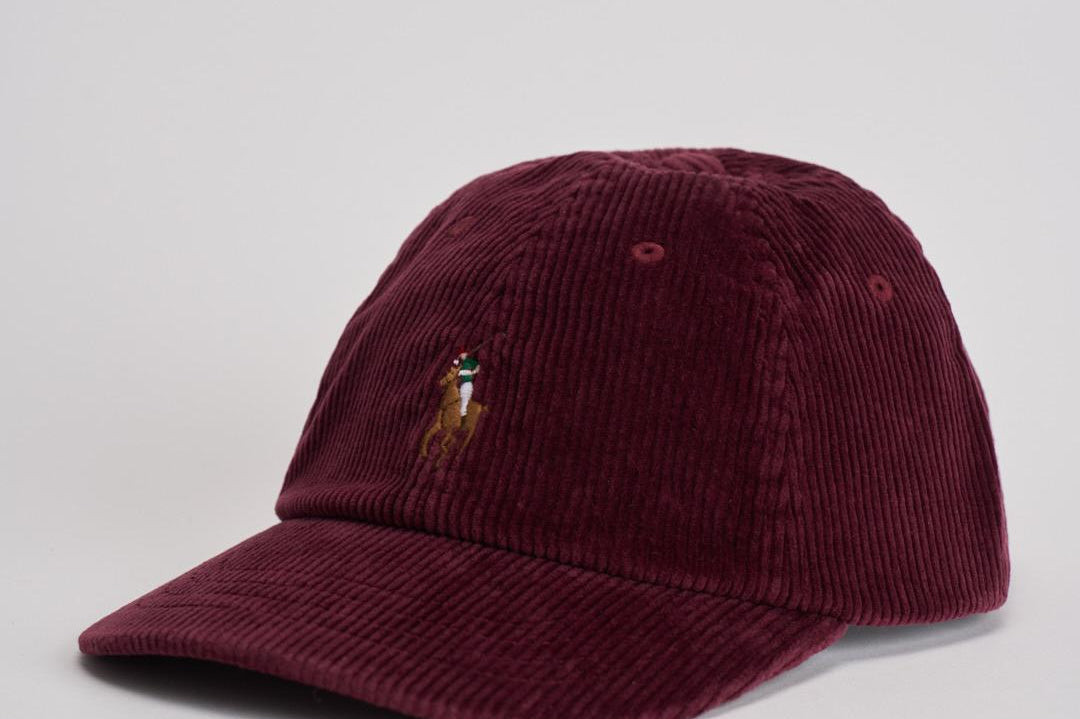 Cappellino uomo a costine bordeaux 710847175 008 RALPH LAUREN 