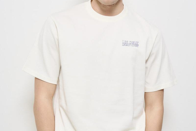 T-shirt uomo girocollo bianca LDM101216 215215IVORY LES DEUX 