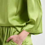 Blusa donna in seta verde brillante 14580 6028 FORTE FORTE 