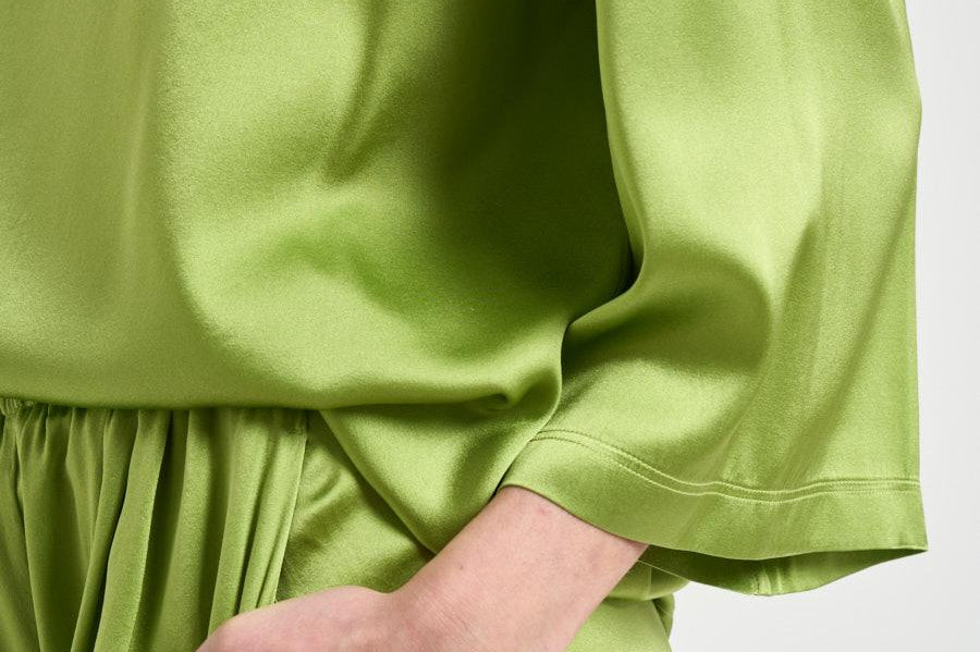 Blusa donna in seta verde brillante 14580 6028 FORTE FORTE 