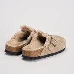 Scarpa donna Boston con pelliccia di agnello taupe 1028299 TAUPE BIRKENSTOCK 