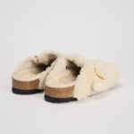 Scarpa donna Boston Big Buckle Sheraling Mule bianca 1025664 EGG SHELL BIRKENSTOCK 