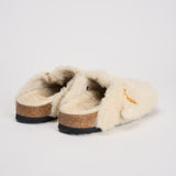 Scarpa donna Boston Big Buckle Sheraling Mule bianca 1025664 EGG SHELL BIRKENSTOCK 