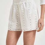 Shorts donna Kam bianco ricamato 12098 WTI26WHITE ANINE BING 