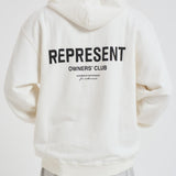 Felpa uomo con cappuccio bianca OCM4113 FLATWHITE REPRESENT 