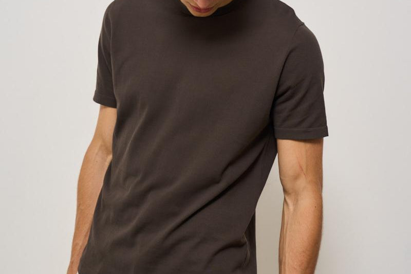 T-shirt uomo girocollo marrone K102821 21 KANGRA 
