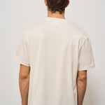 T-shirt uomo girocollo ecru con logo TH0027 XFJ LACOSTE 