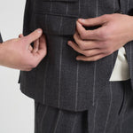 Abito uomo monopetto gessato grigio 2442+8364 535102 LUIGI BIANCHI 