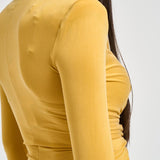 Abito donna drappeggiato giallo ABR29 EV4 ELISABETTA FRANCHI 