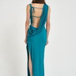 Abito donna lungo verde petrolio TM190138A JADE THE ANDAMANE 