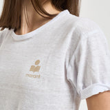 T-shirt donna Koldia girocollo in lino bianca TS0315FB A1N10EWHLG MARANT ETOILE 