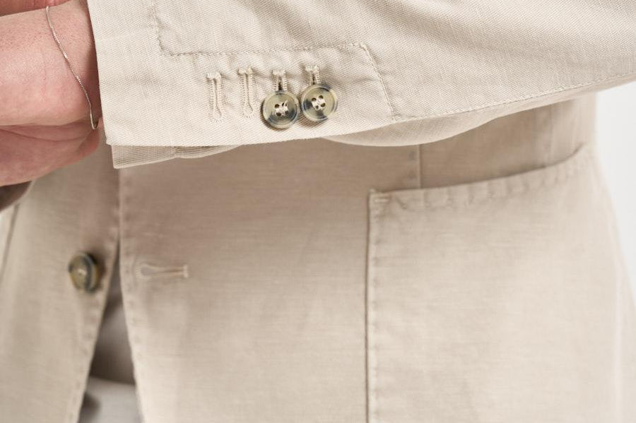 Giacca uomo in misto cotone e lino beige SERENIOLD R7002BEIGE ACCADEMIE TESSILI 