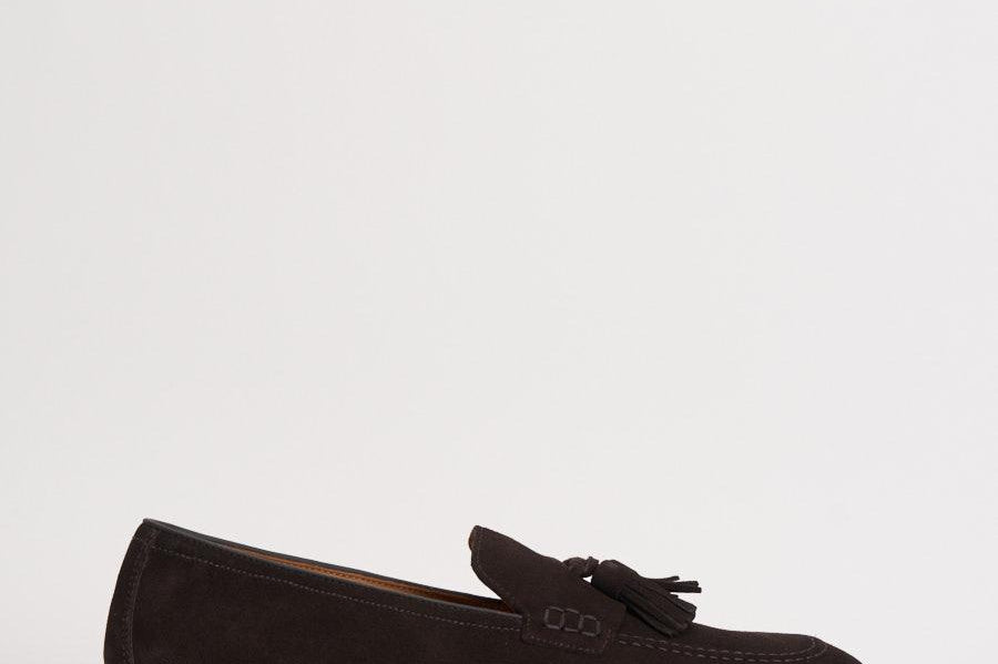 Mocassino uomo in suede marrone con nappine 3420 VISONEM23 DOUCAL'S 