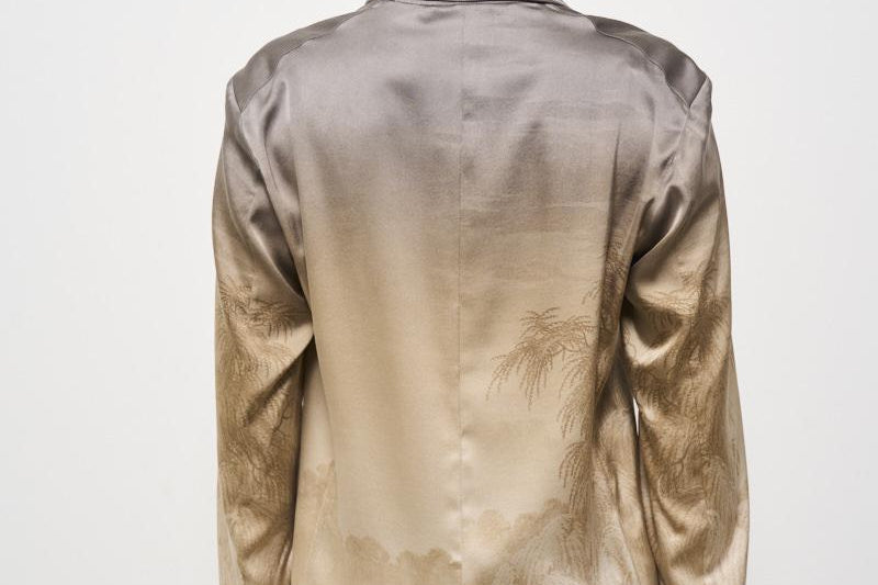 Giacca donna doppiopetto in seta Adastrgum beige 12226 514923 PIERRE-LOUIS MASCIA 
