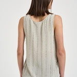 Blusa donna con strass grigia 106214A31F TESSAI18 PINKO 