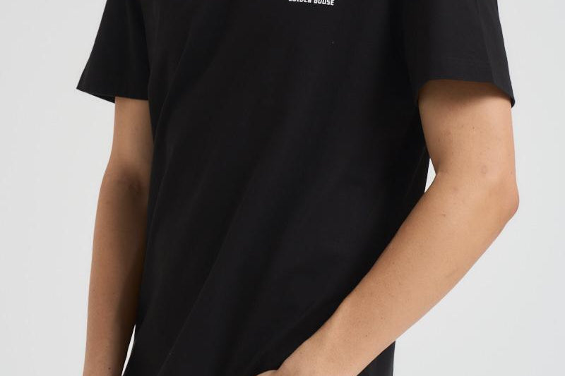 T-shirt uomo con stampa nera GMP01220 P00087980203 GOLDEN GOOSE 