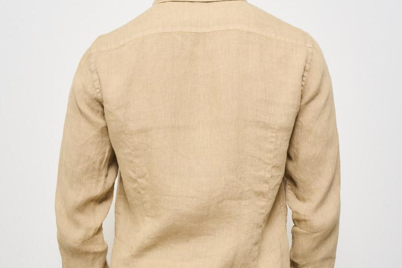 Camicia uomo beige X66TNW US5 ACCADEMIE TESSILI 