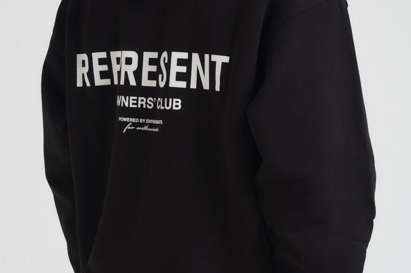 Felpa uomo con cappuccio nera OCM4113 BLACK REPRESENT 