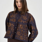 Blusa donna ricamata a mano marrone MATIAS BIGBLOUSENAVY ANTIK BATIK 
