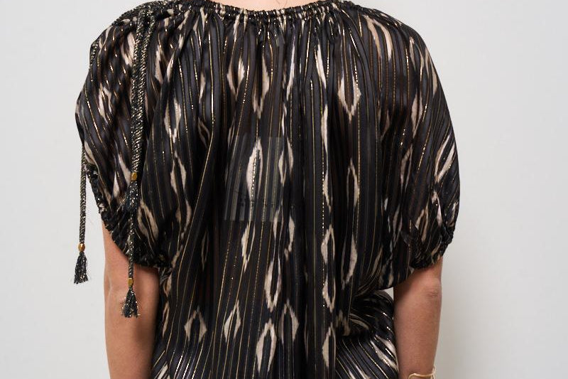 T-shirt donna Sonae fantasia nera HT0607FA C1J16IBKEC ISABEL MARANT 