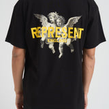 T-shirt uomo nera con stampe MLM100369 JETBLACK REPRESENT 