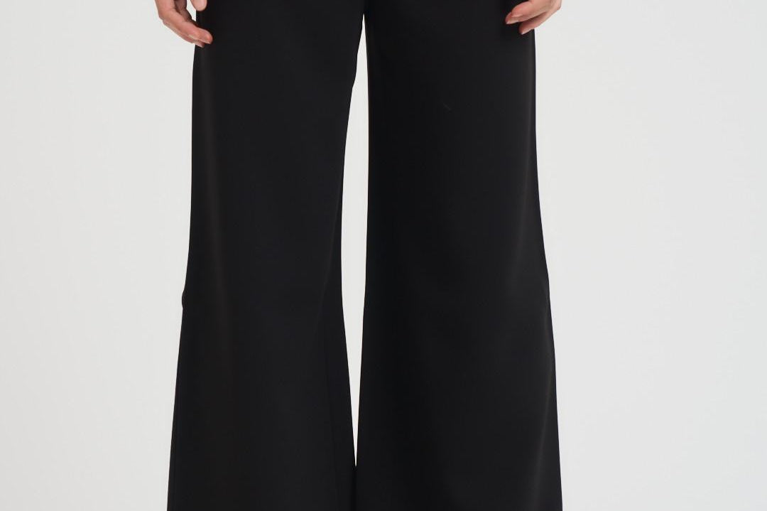 Pantalone donna largo in cady nero JEZ 001 MAX MARA STUDIO 