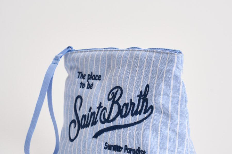 Pochette donna Aline in cotone a righe celeste ALINECOTTON 00563L MC2 SAINT BARTH 