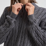 Polo donna Magnolie a trecce grigia 2025302 GRAPHITE LISA YANG 
