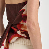 Top donna stampa a fantasia marrone L6SL64 FLW LIVIANA CONTI 