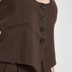 Gilet donna con bottoni marrone CALA BRO0226S IRO 