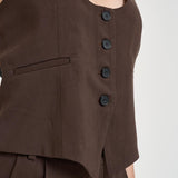 Gilet donna con bottoni marrone CALA BRO0226S IRO 