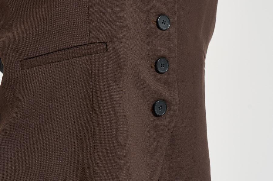 Gilet donna con bottoni marrone CALA BRO0226S IRO 